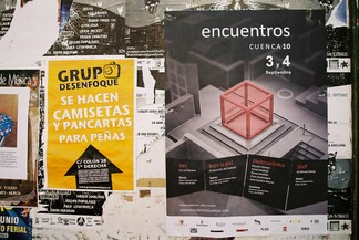 Encuentros Cuenca poster on billboard in Cuenca.