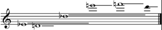 temA pitch example: E flat, D, D flat, E, F, D